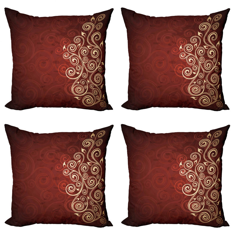 East Urban Home Ambesonne Burgundy Decorative Throw Pillow Case Pack Of